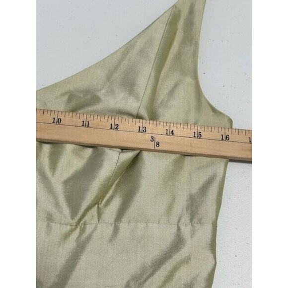Jenny Yoo Collection Silk Dress Cocktail Fit & Flare Sleeveless V-Neck Green 8 - Picture 8 of 16